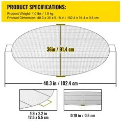 Fire Pit Cooking Grill Grate 36 In. Foldable Round Cooking Grate Solid Stainless Steel Campfire BBQ Rack With Handle -Fire Place Store vevor fireplace grates yxwzlpycysp36jno5v0 76 1000