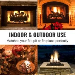 Fireplace Log Grate 24 In. Heavy-Duty Fireplace Grate Solid Powder-coated Steel Bars Log Firewood Burning Rack Holder -Fire Place Store vevor fireplace grates ztxymp34x3424y84pv0 fa 1000