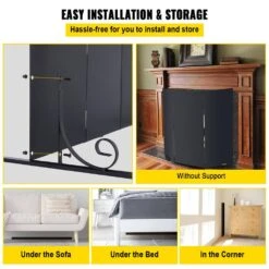 3-Panel Fireplace Screen 38.8 X 32.7 In. Iron Freestand Spark Guard With Support For Fireplace Decoration Or Protection 11 3-Panel Fireplace Screen 38.8 X 32.7 In. Iron Freestand Spark Guard With Support For Fireplace Decoration Or Protection -Fire Place Store vevor fireplace screens blpfhsbss40inhqf1v0 1f 1000