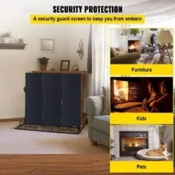 3-Panel Fireplace Screen 38.8 X 32.7 In. Iron Freestand Spark Guard With Support For Fireplace Decoration Or Protection 12 3-Panel Fireplace Screen 38.8 X 32.7 In. Iron Freestand Spark Guard With Support For Fireplace Decoration Or Protection -Fire Place Store vevor fireplace screens blpfhsbss40inhqf1v0 44 1000