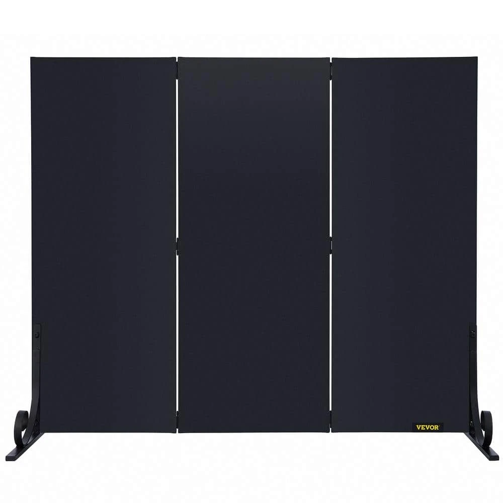 3-Panel Fireplace Screen 38.8 X 32.7 In. Iron Freestand Spark Guard With Support For Fireplace Decoration Or Protection 1 3-Panel Fireplace Screen 38.8 X 32.7 In. Iron Freestand Spark Guard With Support For Fireplace Decoration Or Protection
