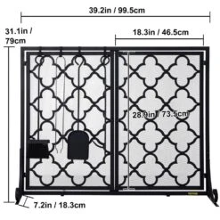 2-Panel Fireplace Screen 39 In. X 31 In. Iron Freestand Spark Guard With Support For Fireplace Decoration Or Protection 14 2-Panel Fireplace Screen 39 In. X 31 In. Iron Freestand Spark Guard With Support For Fireplace Decoration Or Protection -Fire Place Store vevor fireplace screens blpfhssyc39inuh5lv0 76 1000