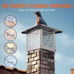 Chimney Cap 13 In. X 9 In. 304 Stainless Steel Fireplace Chimney Cover Fits Mesh Flue Covers Outside, Silver 12 Chimney Cap 13 In. X 9 In. 304 Stainless Steel Fireplace Chimney Cover Fits Mesh Flue Covers Outside, Silver -Fire Place Store vevor fireplace tools bxgfxpdydgys7swwcv0 44 1000