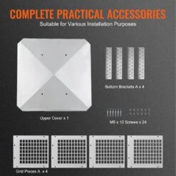 Chimney Cap 9 In. X 9 In. 304 Stainless Steel Fireplace Chimney Cover Fits Mesh Flue Covers Outside, Silver -Fire Place Store vevor fireplace tools bxgfxpdydgyskqnl5v0 fa 1000