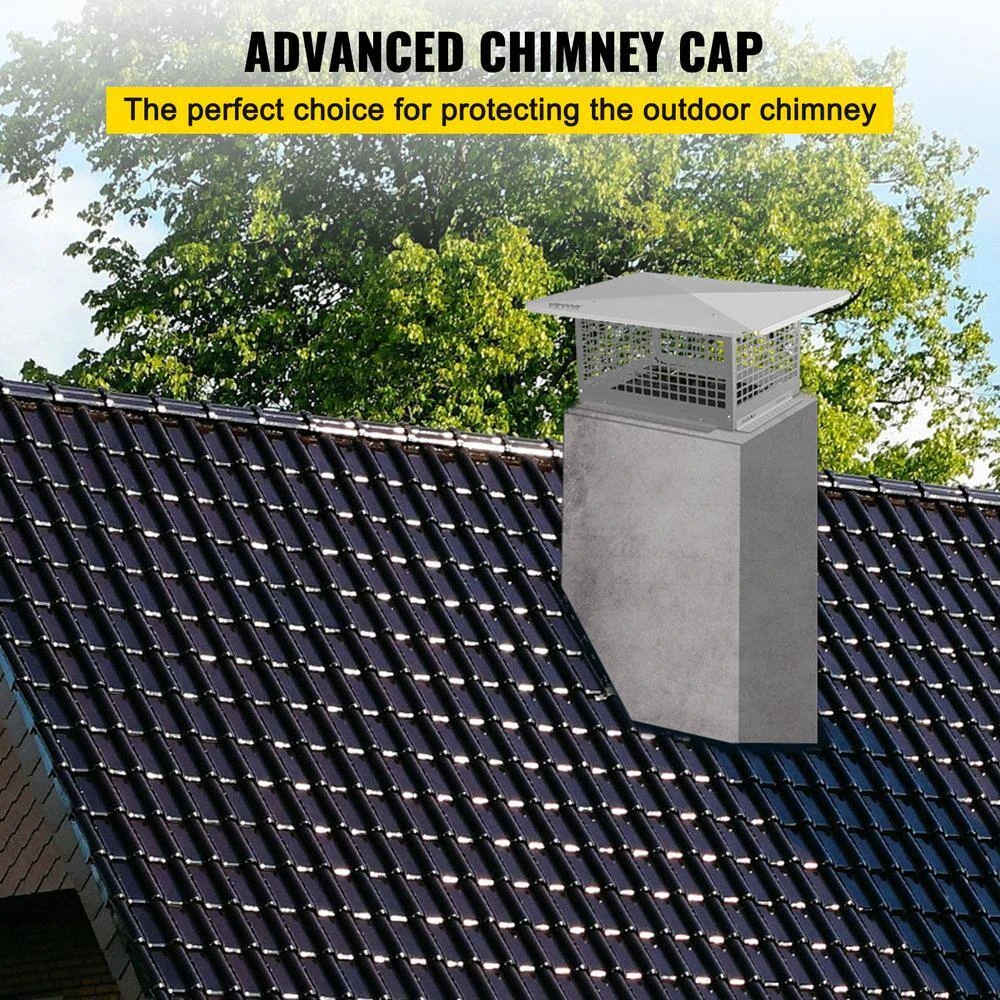 Chimney Cap 8 In. X 17 In. Flue Caps 304 Stainless Steel Fireplace Chimney Cover Chimney Flue Cover 2 Chimney Cap 8 In. X 17 In. Flue Caps 304 Stainless Steel Fireplace Chimney Cover Chimney Flue Cover - Image 2
