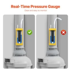 6-4.5 In. Radon Fan Installation Kit, Quiet 380 CFM Radon Mitigation Fan System Kit With 2-Couplers, Pressure Indicator -Fire Place Store vevor grow room ventilation dfstj6inch38v4lndv1 fa 1000