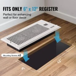 6 In. X 12 In. Register Booster Fan, Quiet Vent Booster Fan Fits Register Holes For Heating Cooling Smart Vent, White -Fire Place Store vevor grow room ventilation zcztqfsb612ina6r5v5 fa 1000