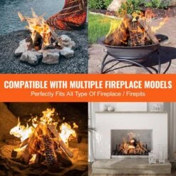 Gas Fireplace Ceramic Logs 11.81 In. Vent-Free Gas Fireplace Logs Wood Log Stackable Wood Branches, 10 Pcs -Fire Place Store vevor vented gas fireplace logs tcxwym10ym00a45m1v0 4f 1000