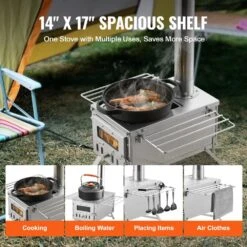 Wood Stove 80 In. Stainless Steel Camping Tent Stove Portable Wood Burning Stove 2200 Sq. Ft. Hot Tent Stove For Outdoor 10 Wood Stove 80 In. Stainless Steel Camping Tent Stove Portable Wood Burning Stove 2200 Sq. Ft. Hot Tent Stove For Outdoor -Fire Place Store vevor wood stoves zpqnlfx80inchmhmcv0 4f 1000