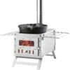 Wood Stove 80 In. Stainless Steel Camping Tent Stove Portable Wood Burning Stove 2200 Sq. Ft. Hot Tent Stove For Outdoor