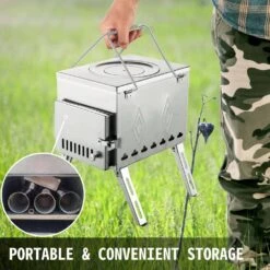 Tent Wood Stove 304 Stainless Steel Portable Camp Wood Stove 95.7 In. With Folding Pipe For Tent Heating Hunting Cooking 13 Tent Wood Stove 304 Stainless Steel Portable Camp Wood Stove 95.7 In. With Folding Pipe For Tent Heating Hunting Cooking -Fire Place Store vevor wood stoves zpqnlyxbxgl000001v0 fa 1000