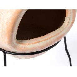Vintiquewise Outdoor Clay Chiminea Sun Design Charcoal Burning Fire Pit With Metal Stand -Fire Place Store vintiquewise chimineas qi003973 fa 1000