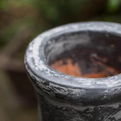 Vintiquewise Outdoor Stoney Grey Clay Chimenea Scribbled Design Fire Pit With Metal Stand -Fire Place Store vintiquewise chimineas qi004352 76 1000