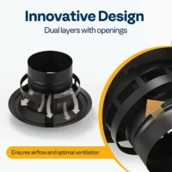 6 In. Round Galvanized Steel Cone Top Chimney Cap With Screen In Black -Fire Place Store vivohome chimney caps vh1578 1f 1000