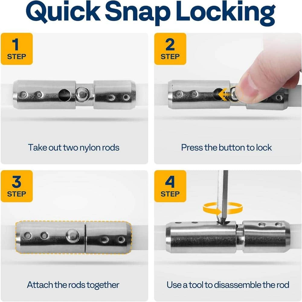 26 Feet Fireplace Cleaner Flexible Chimney Sweep Kit With 8 Rods And 3 Replaceable Bristles 2 26 Feet Fireplace Cleaner Flexible Chimney Sweep Kit With 8 Rods And 3 Replaceable Bristles - Image 2