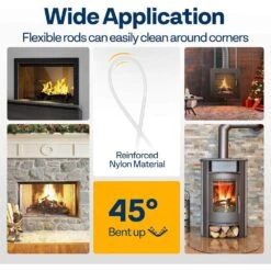 26 Feet Fireplace Cleaner Flexible Chimney Sweep Kit With 8 Rods And 3 Replaceable Bristles 12 26 Feet Fireplace Cleaner Flexible Chimney Sweep Kit With 8 Rods And 3 Replaceable Bristles -Fire Place Store vivohome fireplace tools vh1603 fa 1000