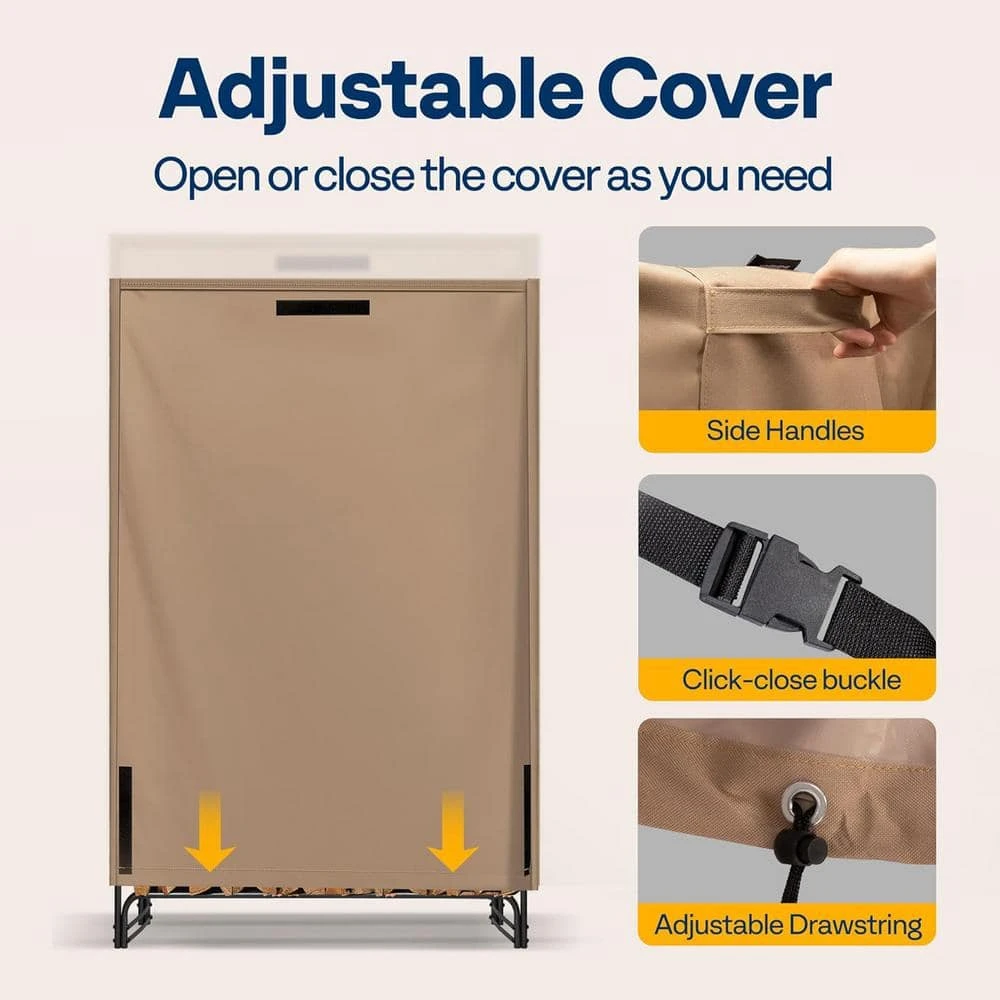 2 Ft. Heavy Duty 600D Oxford Log Rack Cover With Zipper 4 2 Ft. Heavy Duty 600D Oxford Log Rack Cover With Zipper - Image 4