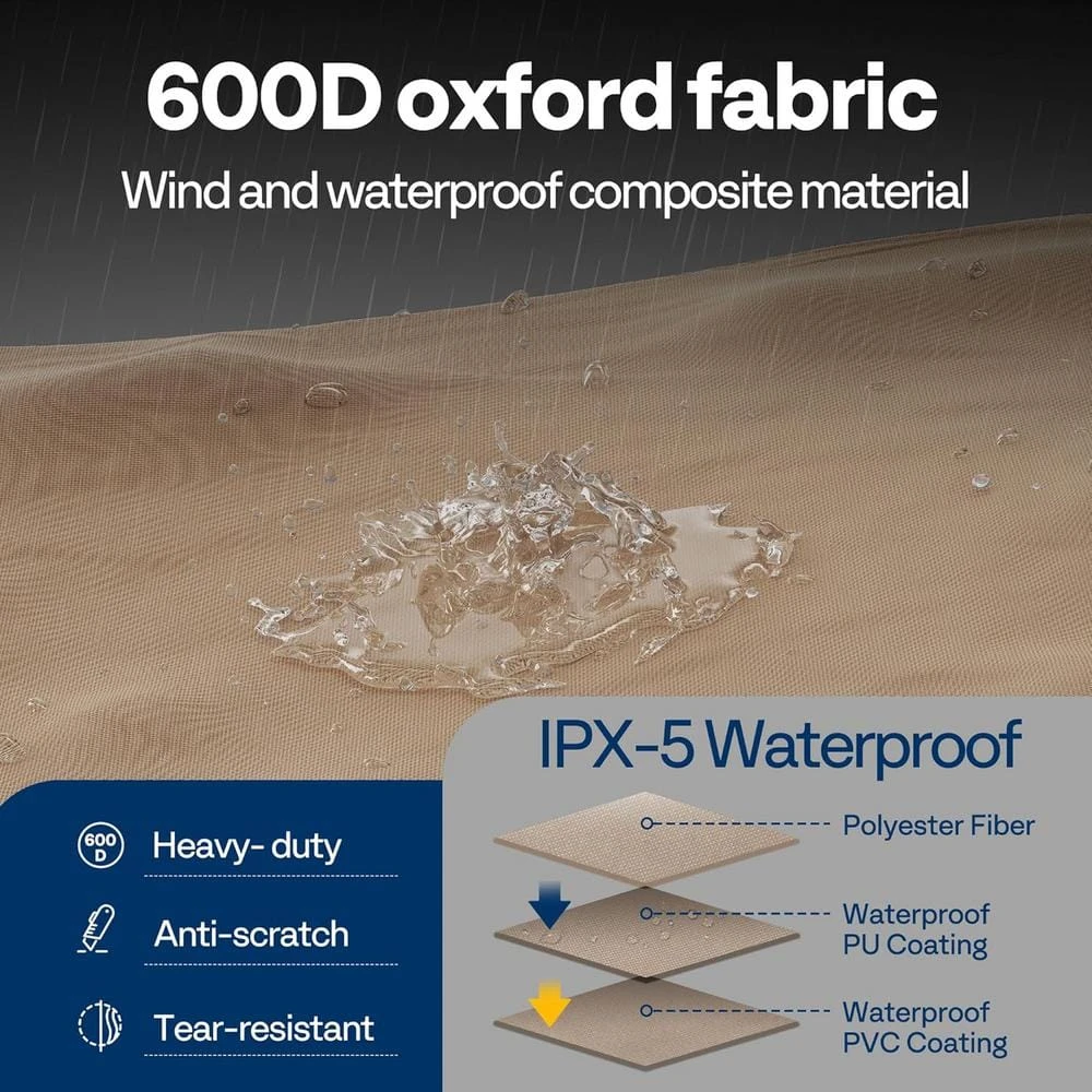 2 Ft. Heavy Duty 600D Oxford Log Rack Cover With Zipper 3 2 Ft. Heavy Duty 600D Oxford Log Rack Cover With Zipper - Image 3