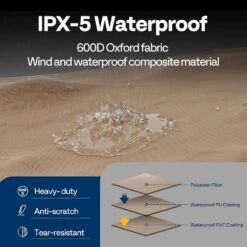 4 Ft. Heavy Duty 600D Oxford Log Rack Cover With Zipper -Fire Place Store vivohome firewood racks vh1487 4f 1000