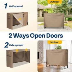 5 Ft. Heavy Duty 600D Oxford Log Rack Cover With Zipper 11 5 Ft. Heavy Duty 600D Oxford Log Rack Cover With Zipper -Fire Place Store vivohome firewood racks vh1488 44 1000