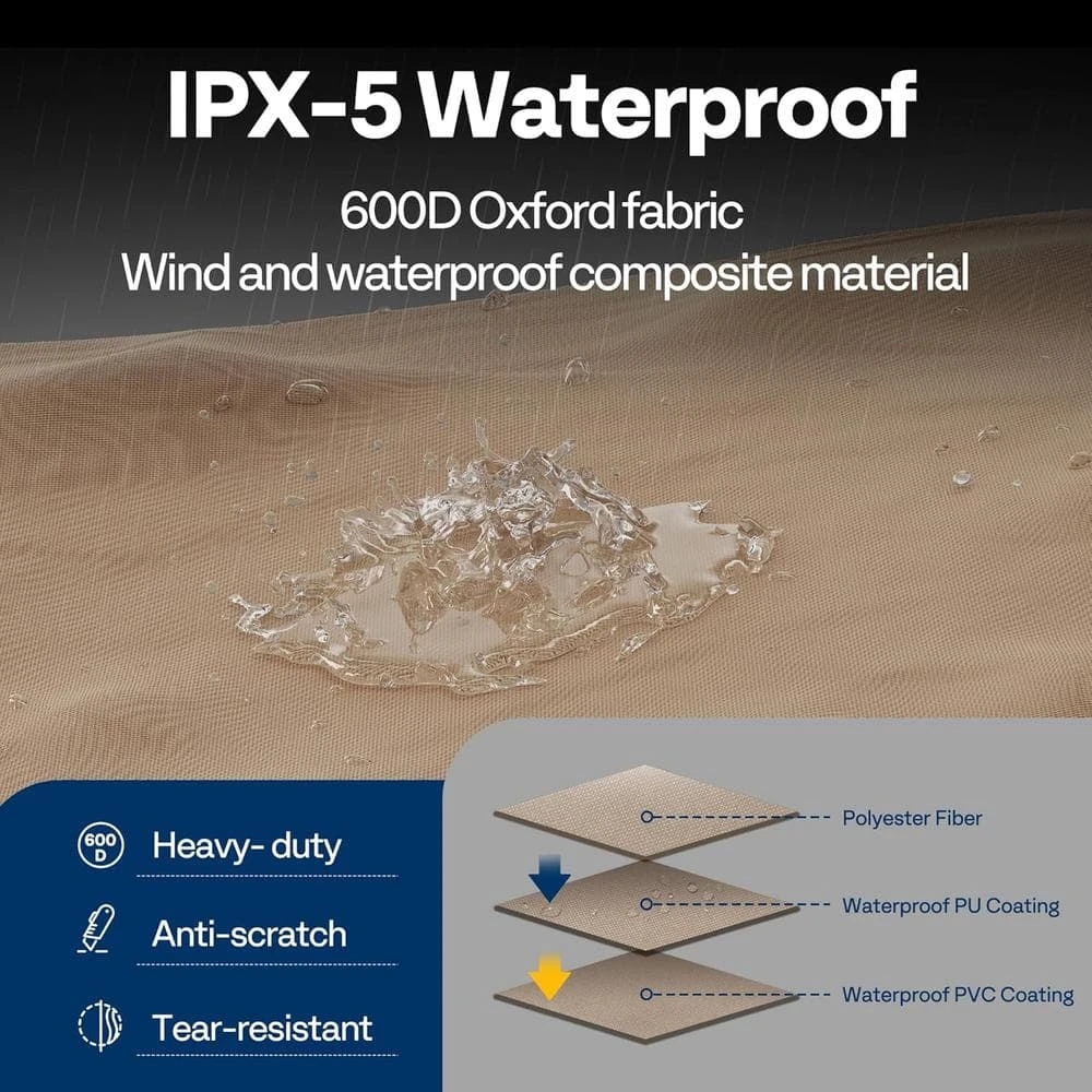 5 Ft. Heavy Duty 600D Oxford Log Rack Cover With Zipper 3 5 Ft. Heavy Duty 600D Oxford Log Rack Cover With Zipper - Image 3