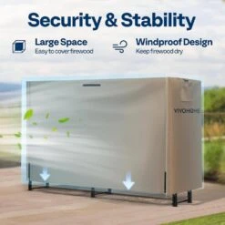 6 Ft. Heavy Duty 600D Oxford Log Rack Cover With Zipper -Fire Place Store vivohome firewood racks vh1489 4f 1000