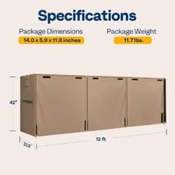 12 Ft. Heavy Duty 600D Oxford Log Rack Cover With Zipper -Fire Place Store vivohome firewood racks vh1491 fa 1000