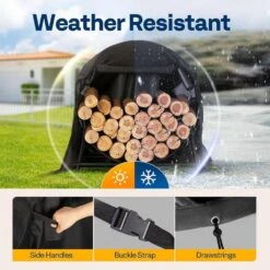 40 In. Heavy Duty Indoor/Outdoor Round Firewood Log Rack With Cover -Fire Place Store vivohome firewood racks vh1494 44 1000