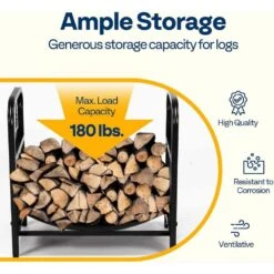 16.5 In. Indoor/Outdoor Wrought Iron Decorative Firewood Rack With Bear Pattern 9 16.5 In. Indoor/Outdoor Wrought Iron Decorative Firewood Rack With Bear Pattern -Fire Place Store vivohome firewood racks vh1498 4f 1000