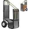 250 Lb. Heavy Duty Firewood Log Cart Carrier With Rubber Wheels