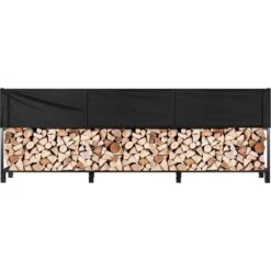 12 Ft. 142 In. Heavy Duty Outdoor Firewood Rack With Cover