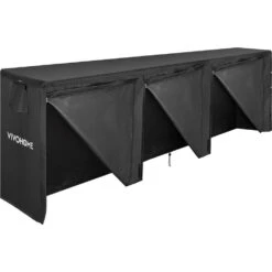 144 In. Waterproof 600D Oxford Outdoor Firewood Log Rack Cover With Zipper And Hook Loop Tape