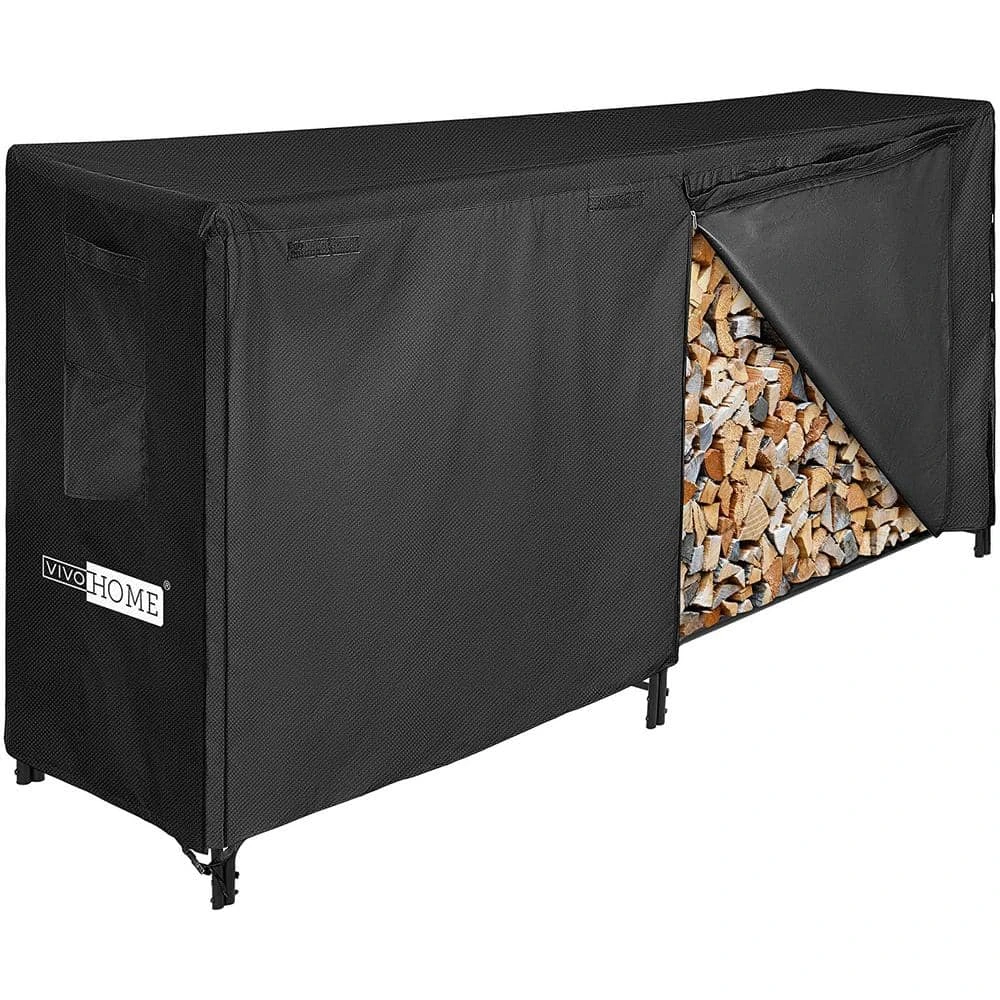 8 Ft. Waterproof 600D Oxford Outdoor Firewood Rack Cover With Zipper And Tapes 1 8 Ft. Waterproof 600D Oxford Outdoor Firewood Rack Cover With Zipper And Tapes