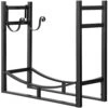 33 In. Heavy-Duty Indoor/Outdoor Firewood Rack With Kindling Holder