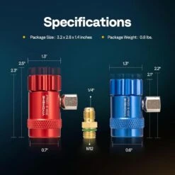 High Low Side R1234yf Quick Couplers Adapter With 1/4 In. Male Port For Air Conditioning Evacuation And Recharging -Fire Place Store vivohome grow room ventilation vh1446 76 1000