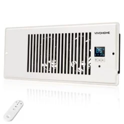 4in. X 12in. 120 CFM Wall Mounted Quiet Smart Register Booster Fan With Thermostat Control In White