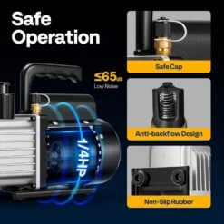 1/4 HP 3.5 CFM Black Air Vacuum Pump -Fire Place Store vivohome hvac tools vh1479 44 1000