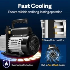 1/4 HP 3.5 CFM Black Air Vacuum Pump -Fire Place Store vivohome hvac tools vh1479 4f 1000