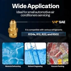 1/4 HP 3.5 CFM Black Air Vacuum Pump -Fire Place Store vivohome hvac tools vh1479 fa 1000