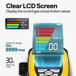 Portable Combustible Gas Leak Tester Sniffer Detector With Audible Visual Alarm -Fire Place Store vivohome hvac tools vh1565 4f 1000