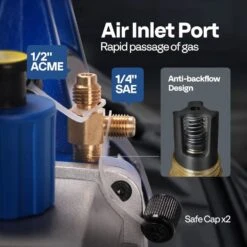 Upgraded 110V 1/3 HP 4CFM Single Stage Rotary Vane Air Vacuum Pump And 4-Way AC Manifold Gauge Set Kit -Fire Place Store vivohome hvac tools vh1690 4f 1000