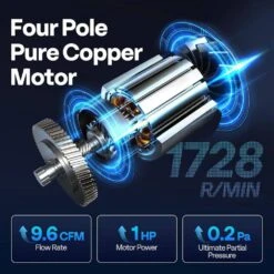 110-Volt 1 HP 9.6 CFM Dual Stage HVAC Vacuum Pump And 4-Way AC Manifold Gauge Set Kit With Leak Detector 9 110-Volt 1 HP 9.6 CFM Dual Stage HVAC Vacuum Pump And 4-Way AC Manifold Gauge Set Kit With Leak Detector -Fire Place Store vivohome hvac tools vh1691 4f 1000