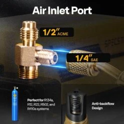 110-Volt 1/3 HP 4.5 CFM 1-Stage HVAC Vacuum Pump And 4-Way AC Manifold Gauge Set Kit With Leak Detector -Fire Place Store vivohome hvac tools vh1692 4f 1000