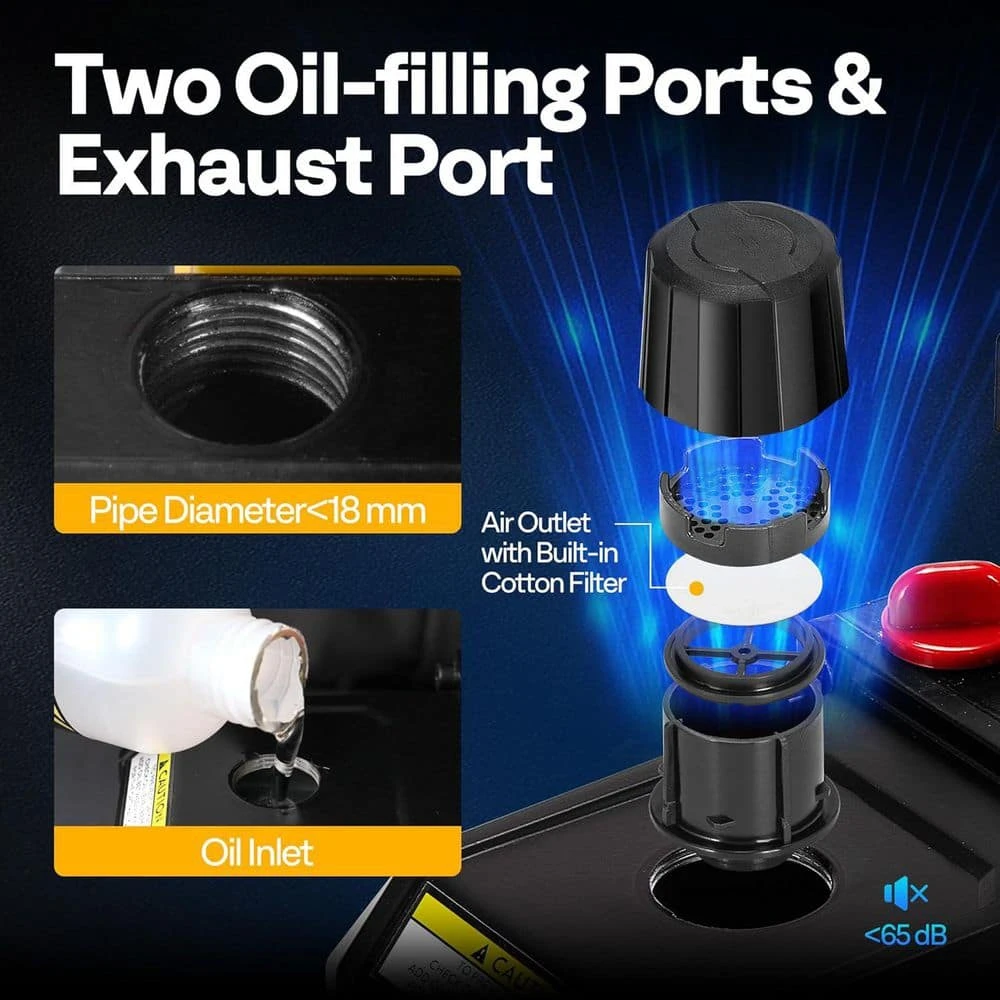 1/3 HP 5 CFM 1-Stage HVAC Vacuum Pump And 4 Way AC Manifold Gauge Set With Leak Detector 4 1/3 HP 5 CFM 1-Stage HVAC Vacuum Pump And 4 Way AC Manifold Gauge Set With Leak Detector - Image 4