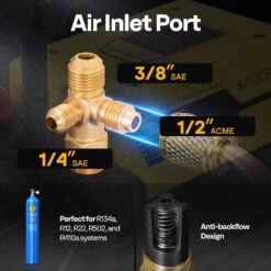 3/4 HP 7.2 CFM 2 Stage HVAC Vacuum Pump And 4 Way AC Manifold Gauge Set With Leak Detector -Fire Place Store vivohome hvac tools vh1694 1f 1000