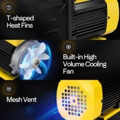 3/4 HP 7.2 CFM 2 Stage HVAC Vacuum Pump And 4 Way AC Manifold Gauge Set With Leak Detector -Fire Place Store vivohome hvac tools vh1694 44 1000