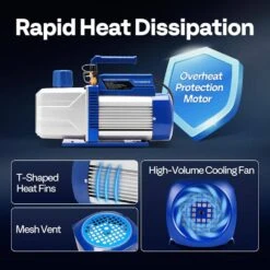 1 HP 9.6 CFM 2-Stage HVAC Vacuum Pump For R134a R12 R22 R502 R410a Systems -Fire Place Store vivohome hvac tools vh1695 44 1000