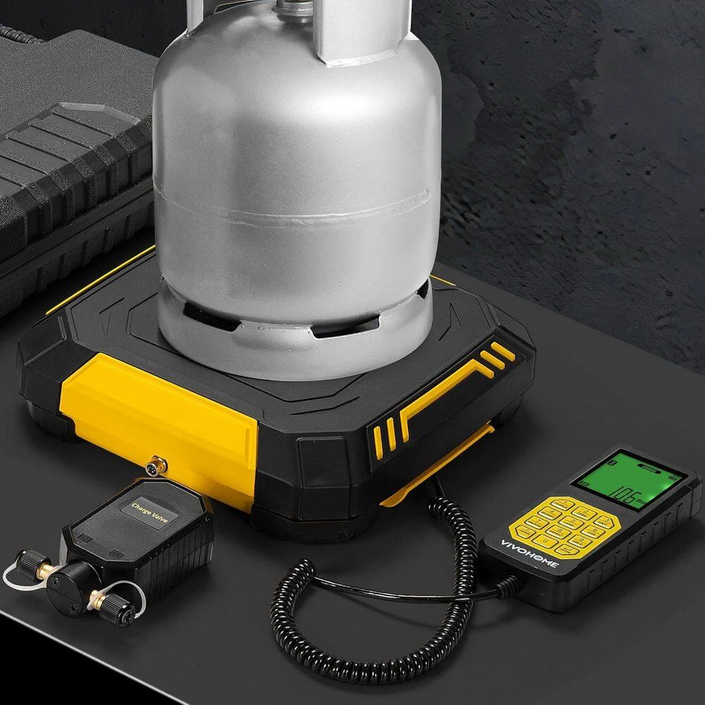 220 Lbs Digital Electronic Refrigerant Scale With Separate Auto-Dosing Charge Valve For Freon Recover Charge 2 220 Lbs Digital Electronic Refrigerant Scale With Separate Auto-Dosing Charge Valve For Freon Recover Charge - Image 2