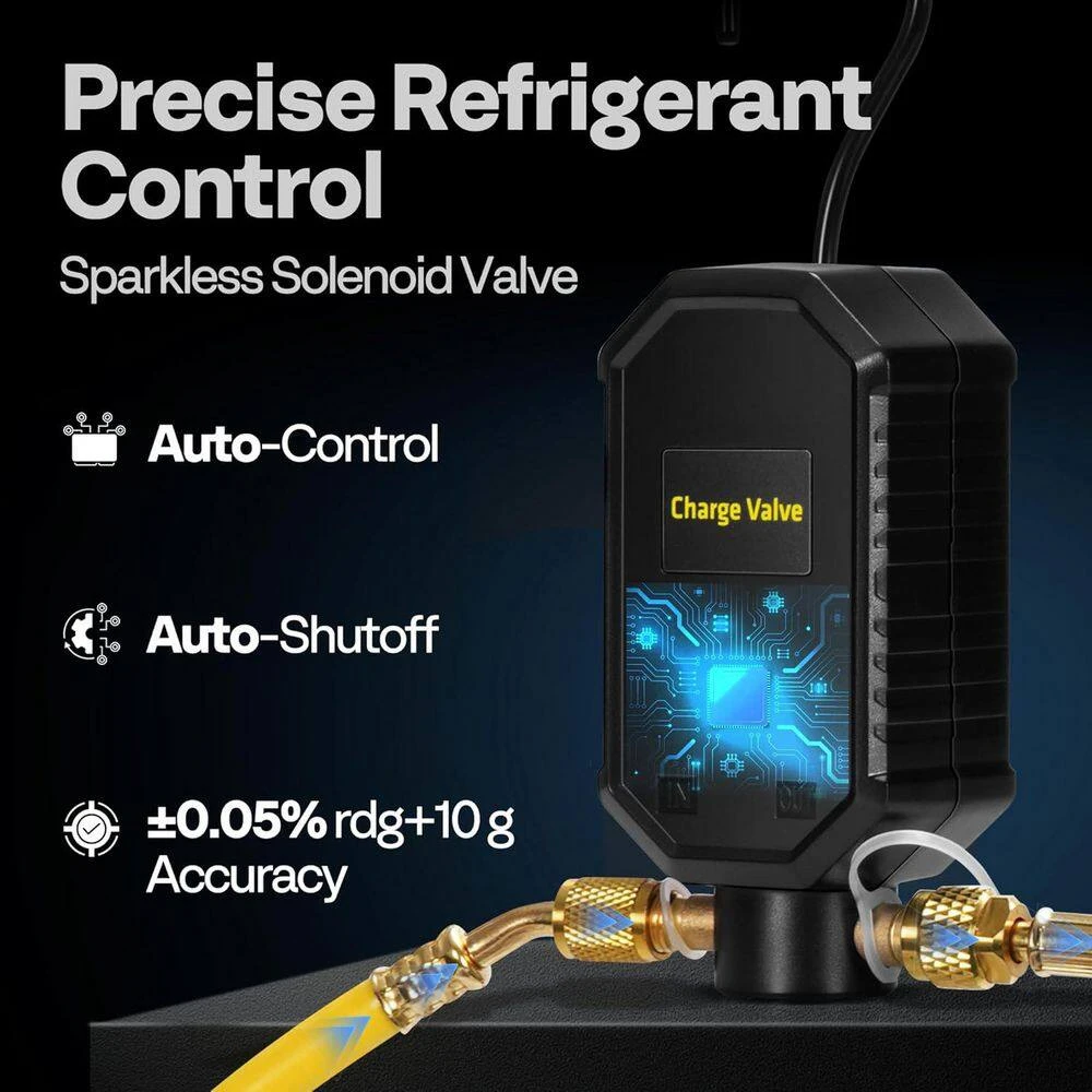 220 Lbs Digital Electronic Refrigerant Scale With Separate Auto-Dosing Charge Valve For Freon Recover Charge 3 220 Lbs Digital Electronic Refrigerant Scale With Separate Auto-Dosing Charge Valve For Freon Recover Charge - Image 3