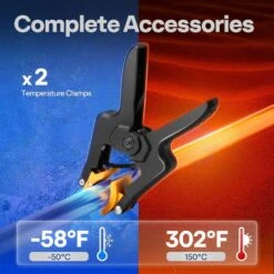 Refrigeration Digital HVAC Manifold Gauge Set With 2-Wired Temperature Clamp Probes And 3-Hoses Pressure And Temp Test -Fire Place Store vivohome hvac tools vh1747 44 1000